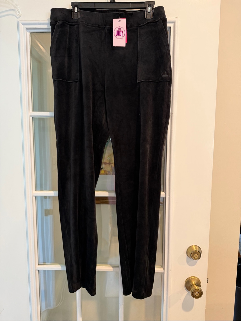 NEW Juicy Couture Black Velour Jogger Pants XL nwt 18-22” waist bougie comfy